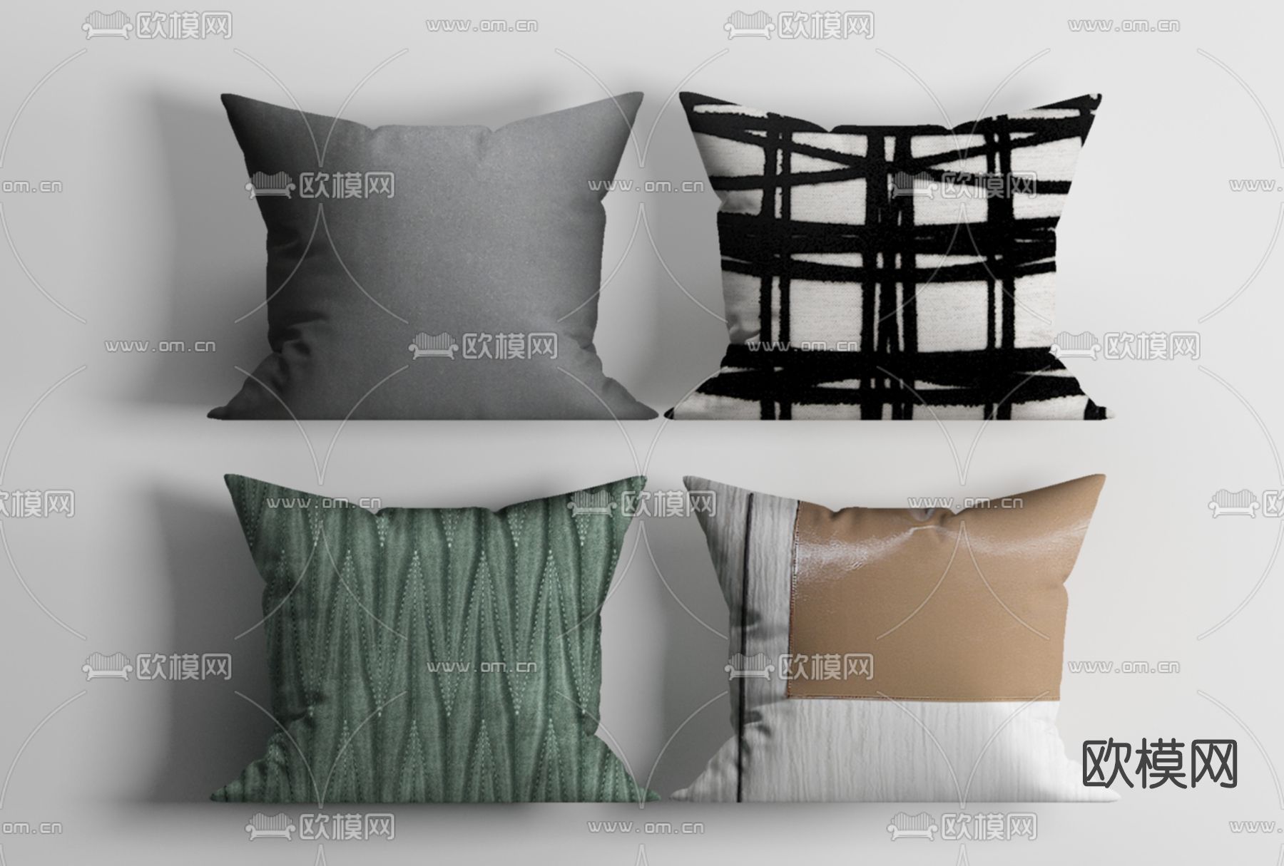 现代布艺抱枕免费3d模型下载