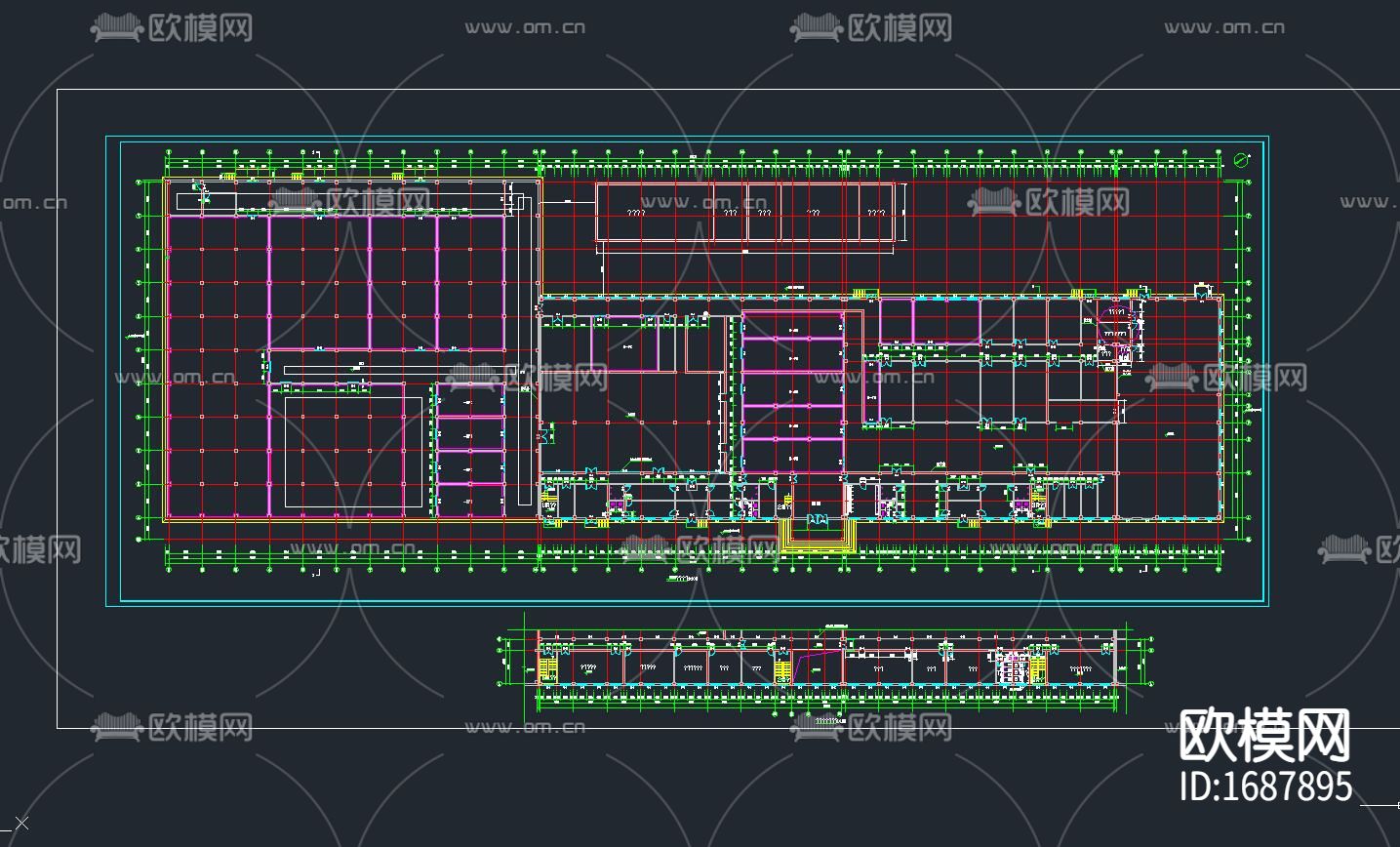 大型框架柱钢屋盖屠宰场cad施工图