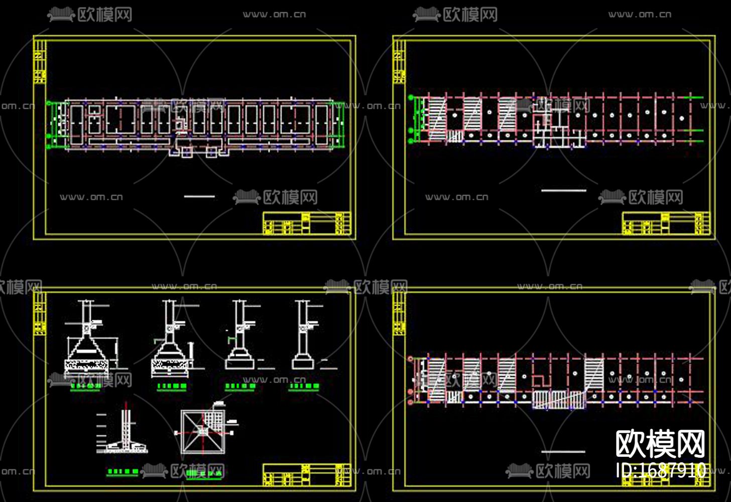 公路收费站及服务区cad施工图下载（渲染图4）