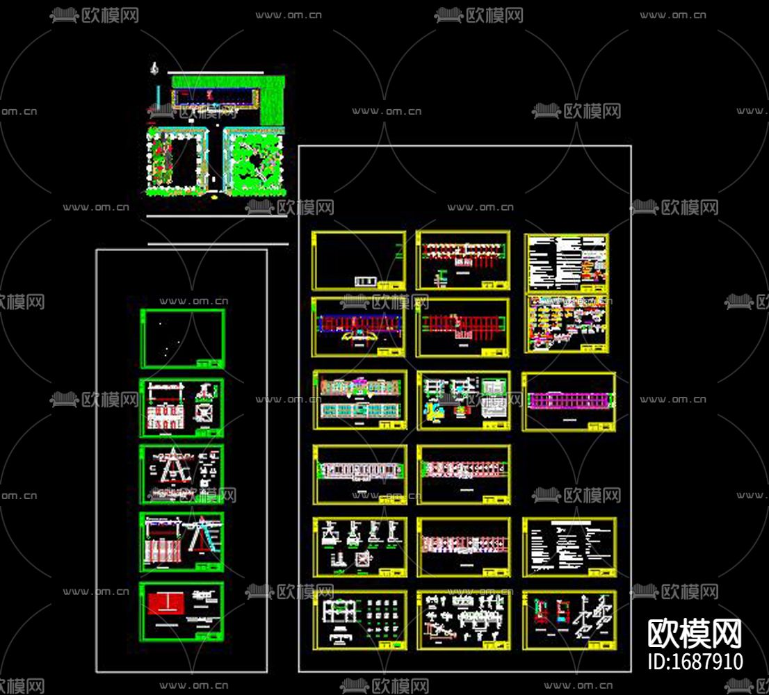 公路收费站及服务区cad施工图下载（渲染图6）