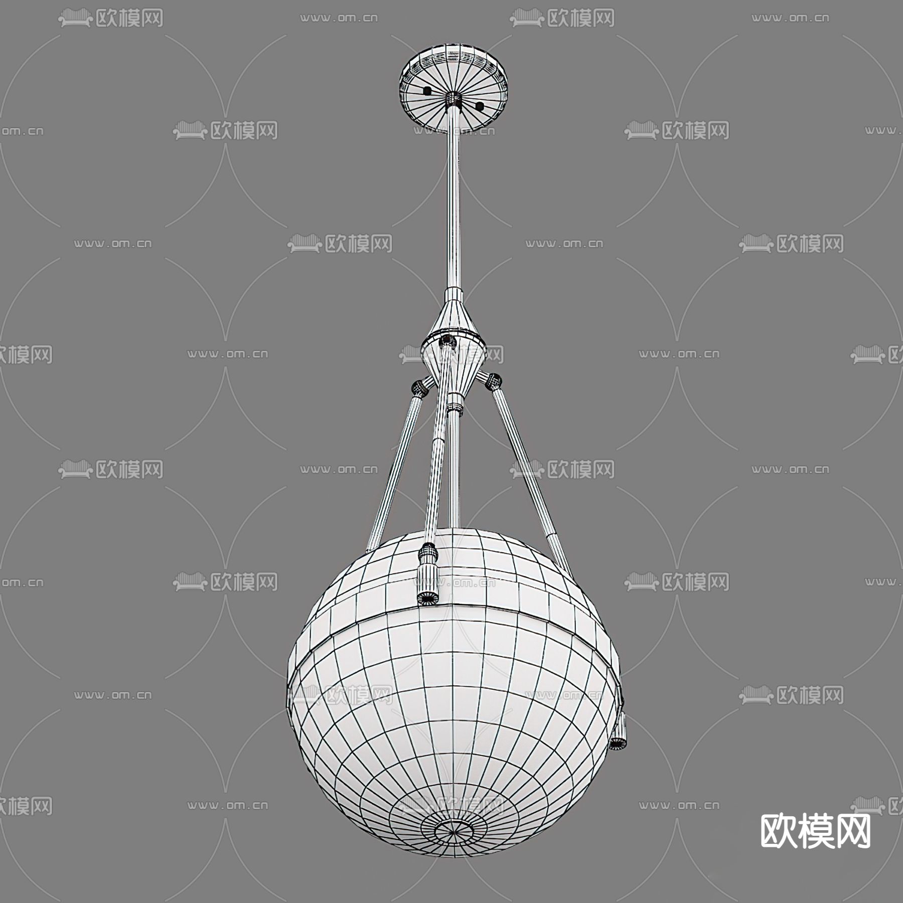 现代圆形小吊灯3d模型