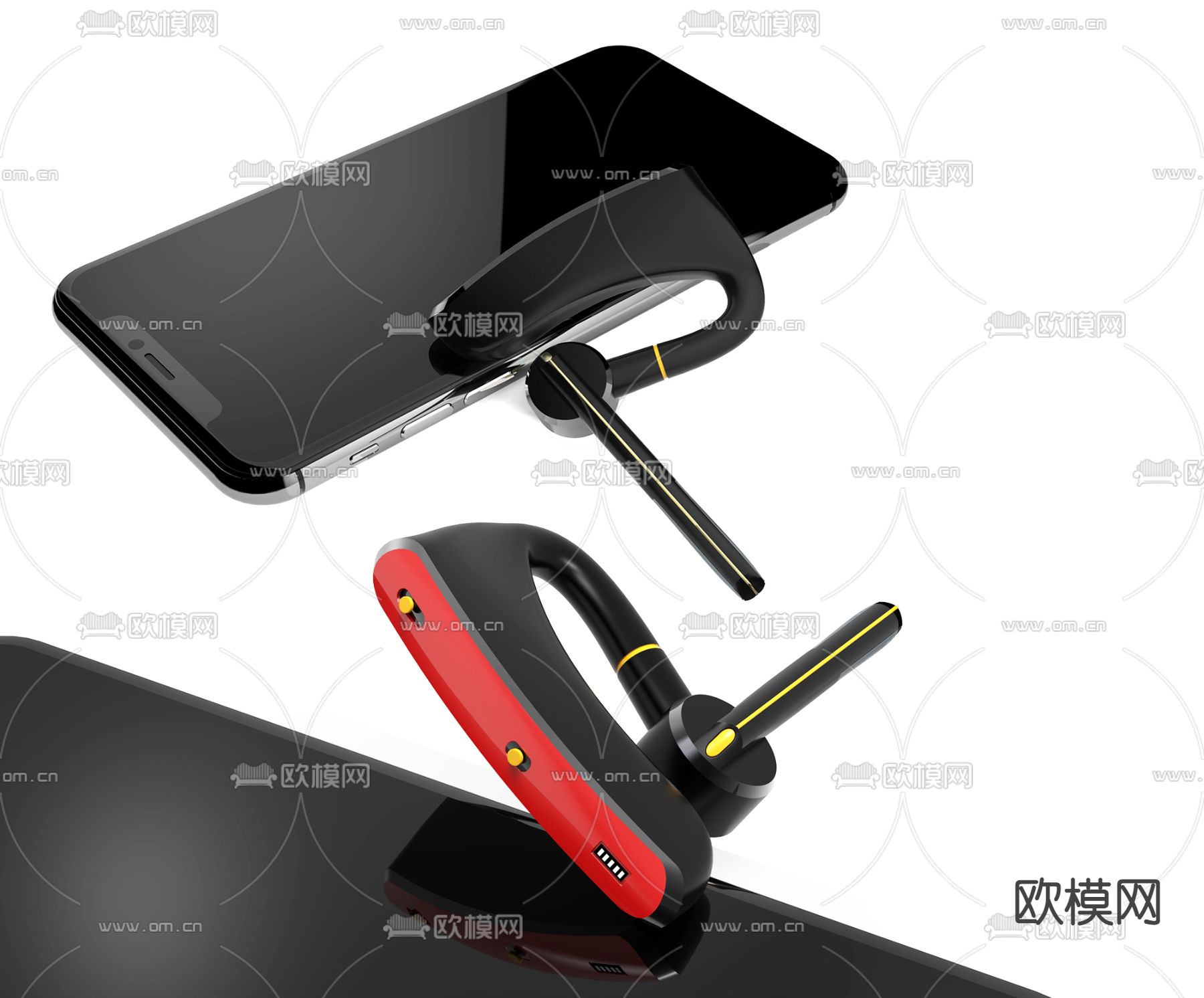 现代手机蓝牙耳机3d模型下载