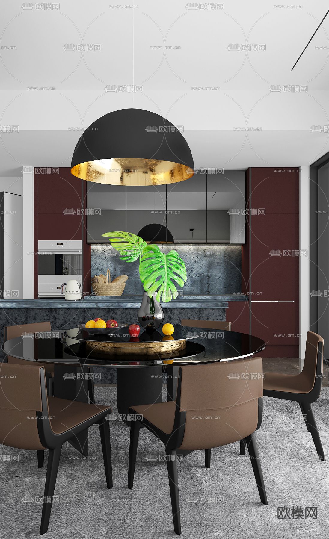 例外设计 现代餐厅3d模型下载