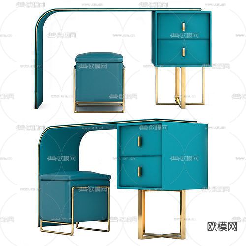 现代梳妆台免费3d模型下载