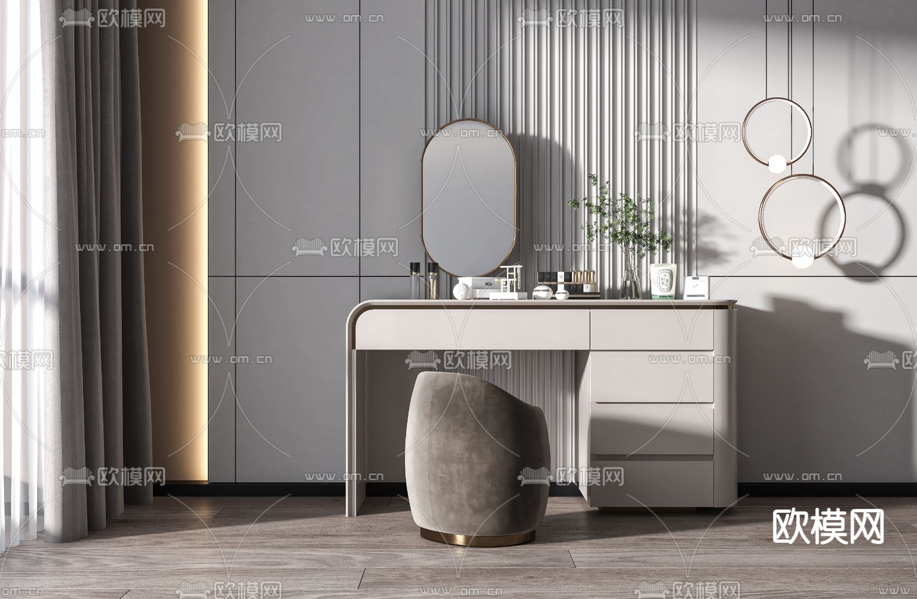 现代梳妆台3d模型