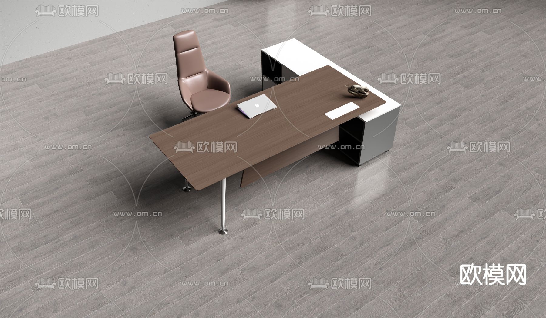 现代办公班台桌3d模型