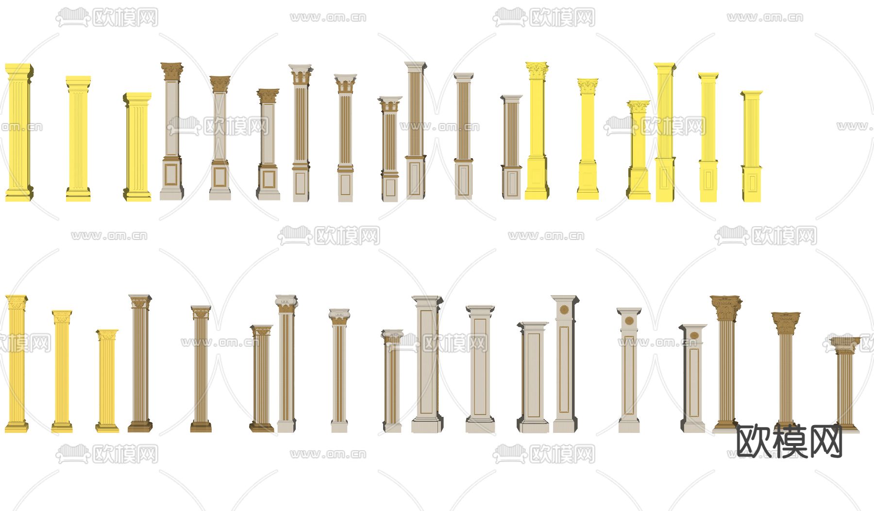 欧式罗马柱su模型下载