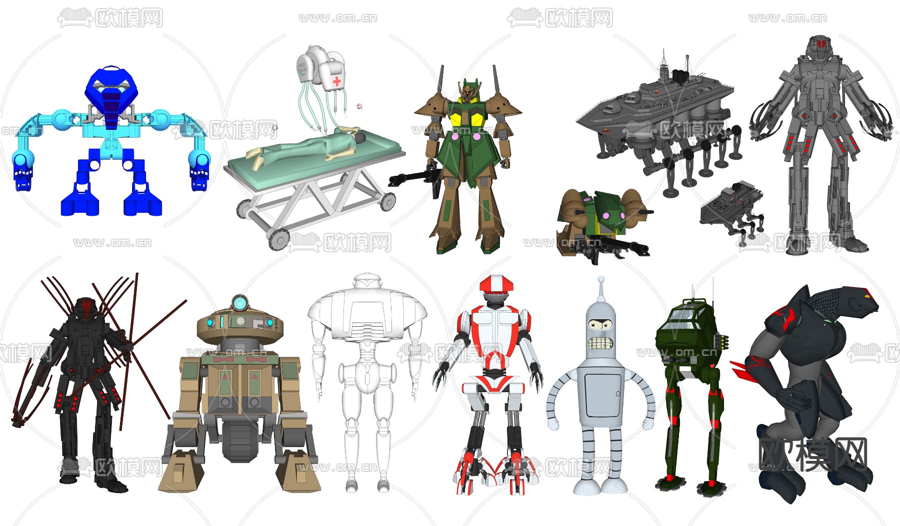 现代机器人玩具su模型下载