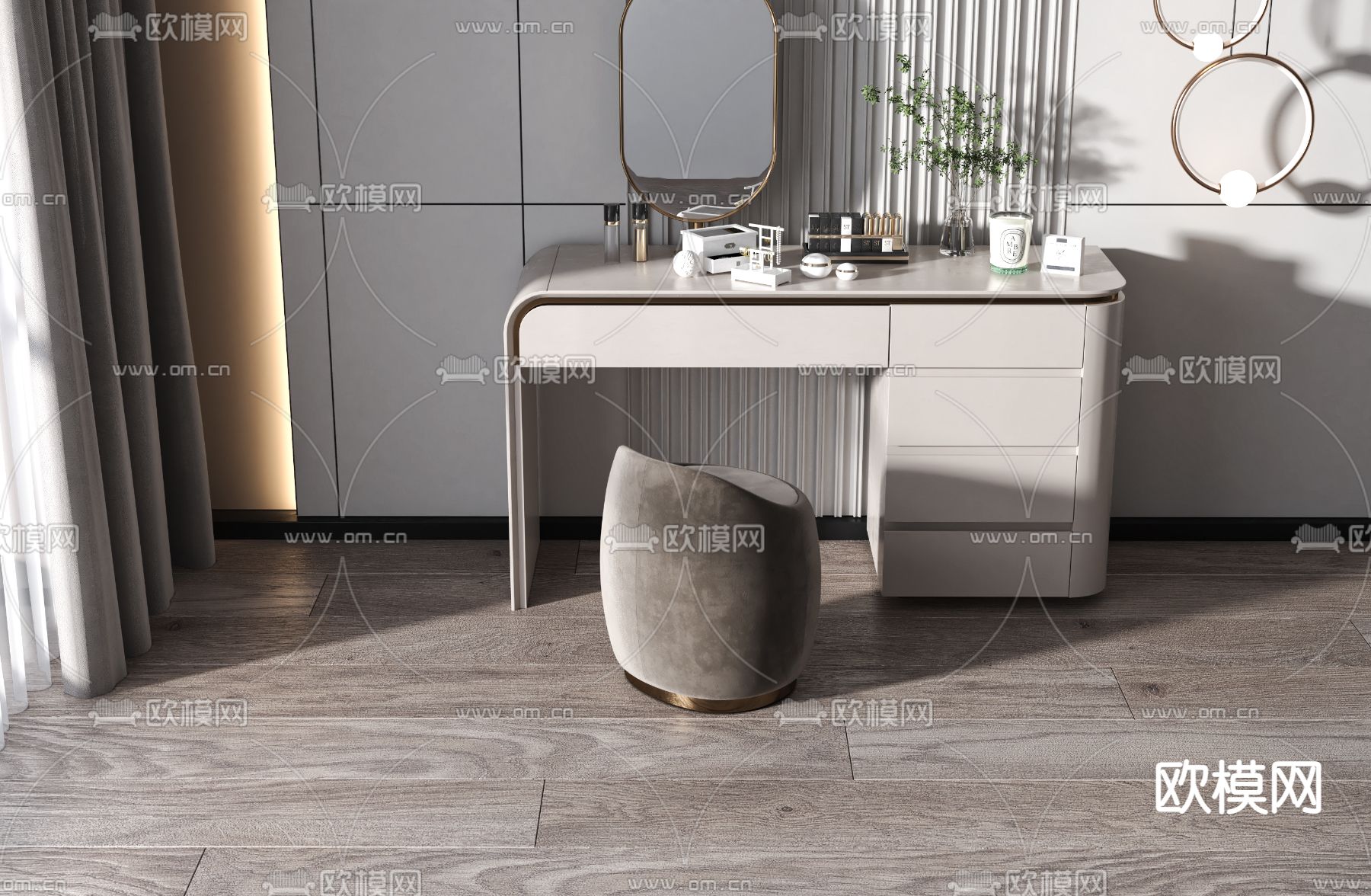 现代梳妆台3d模型