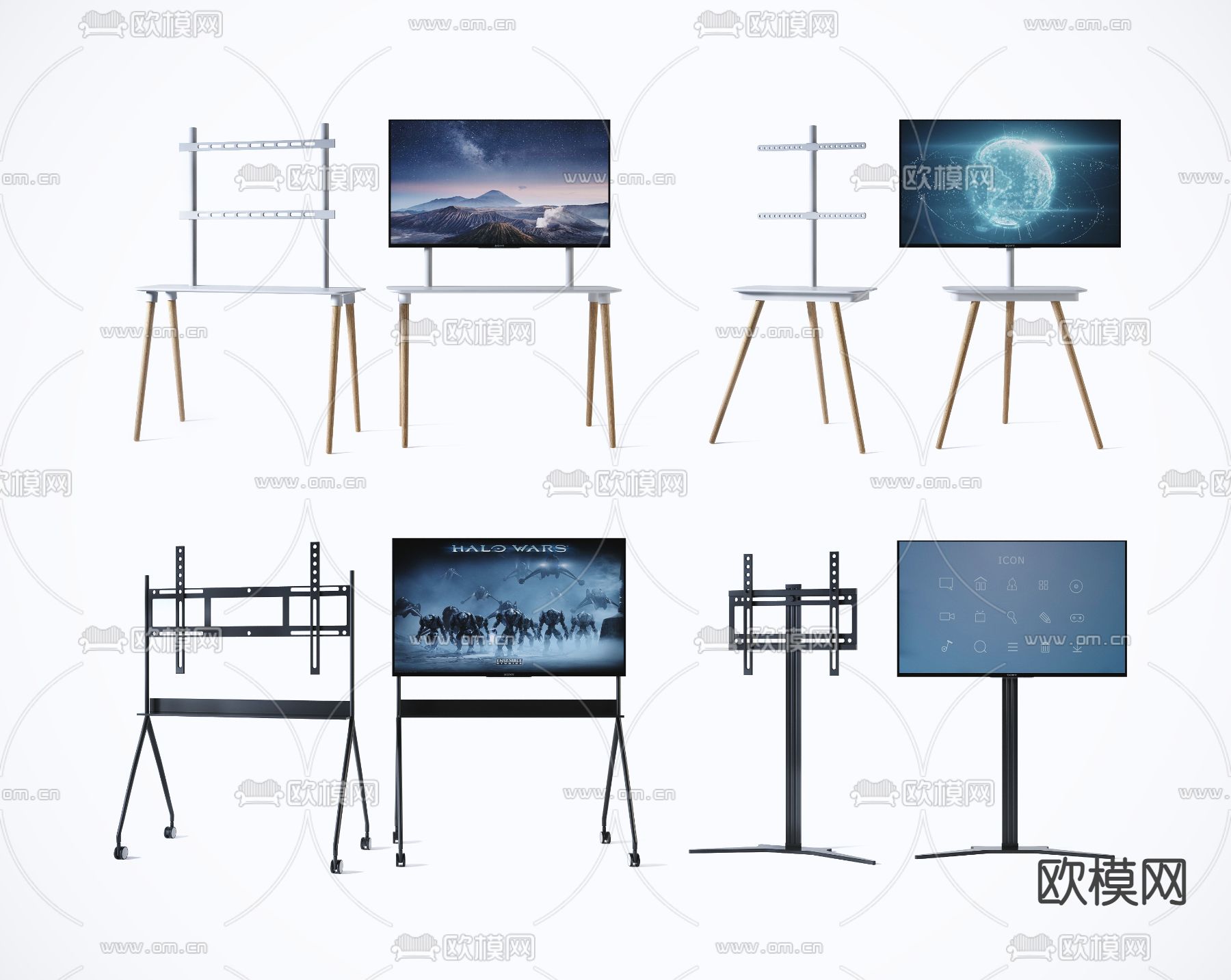 现代电视机支架3d模型