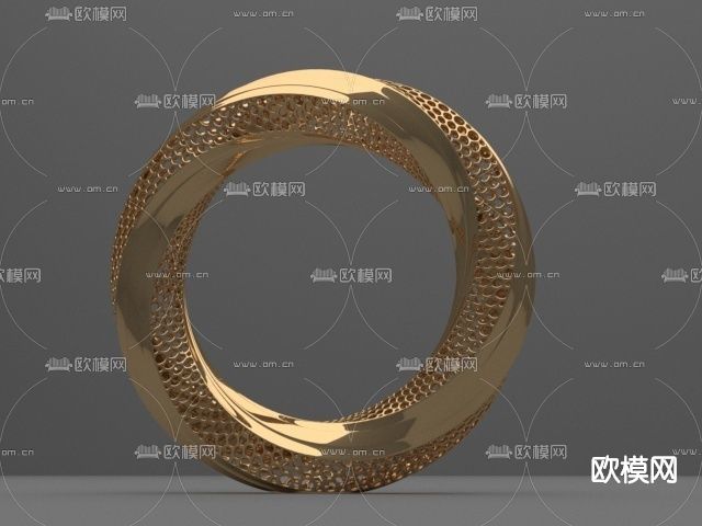现代金属莫比乌斯环摆件免费3d模型下载