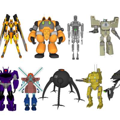  现代机器人玩具su模型 