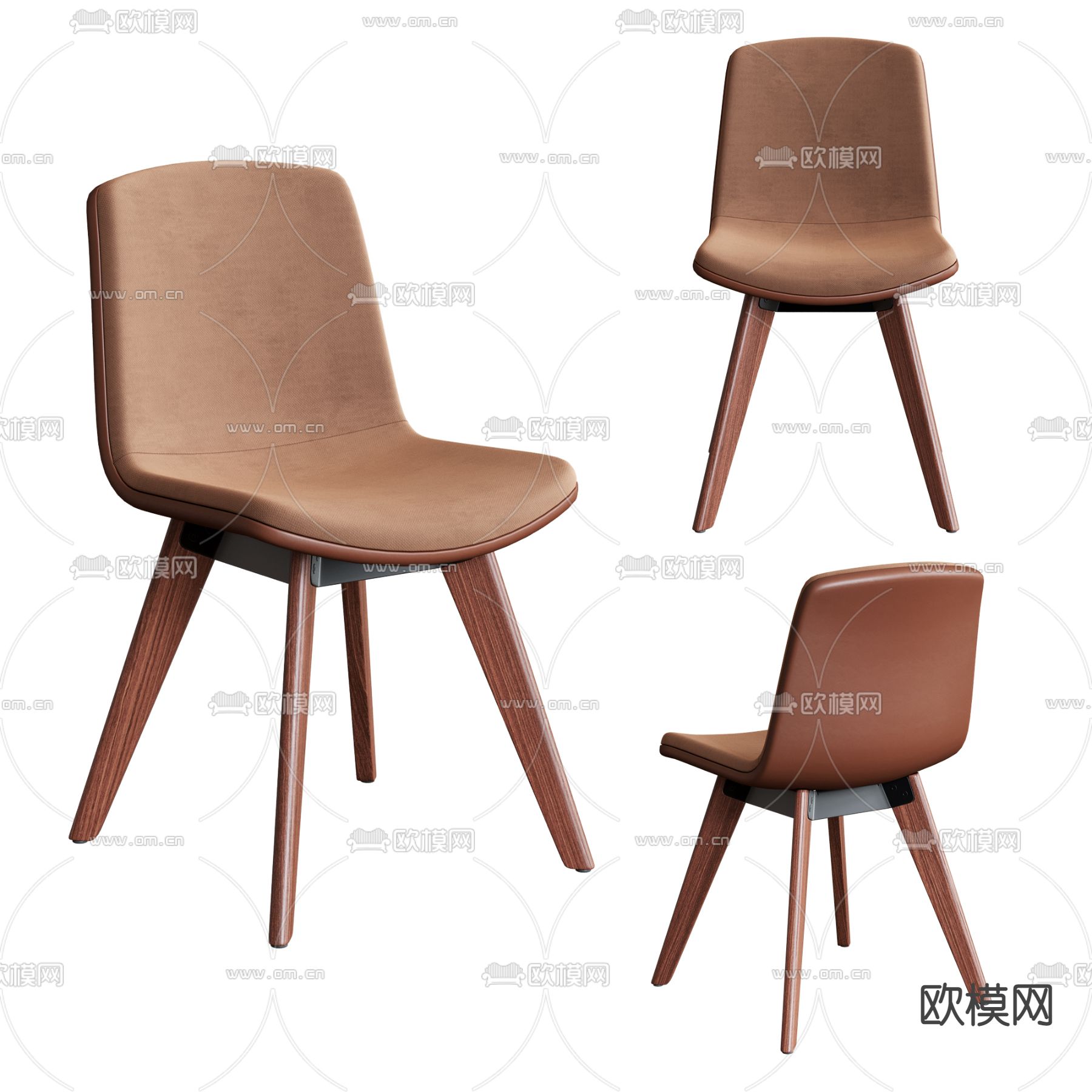 现代布艺吧台椅3d模型下载（渲染图2）