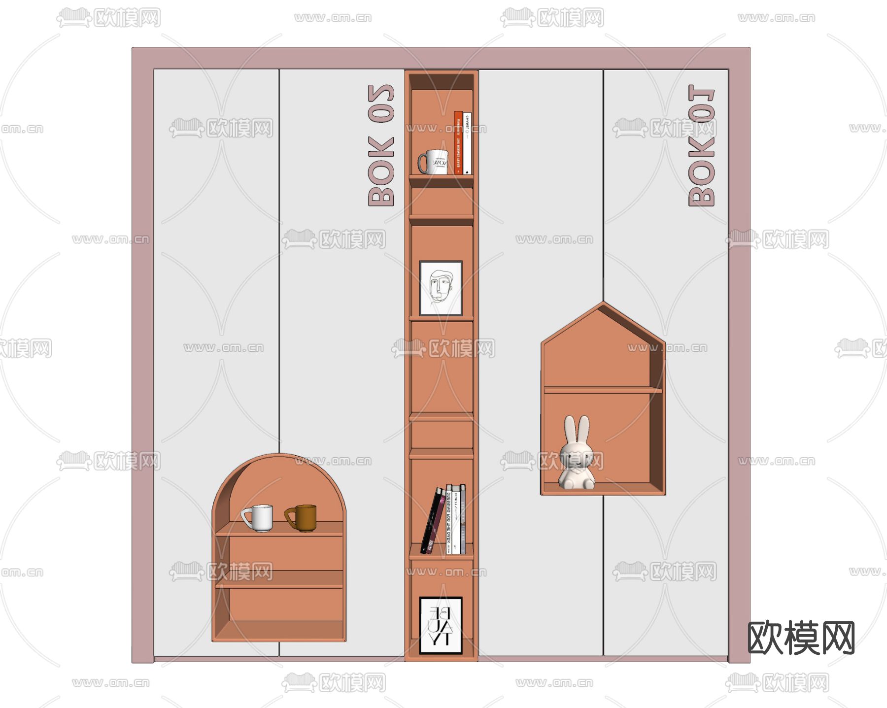 现代儿童装饰柜su模型下载