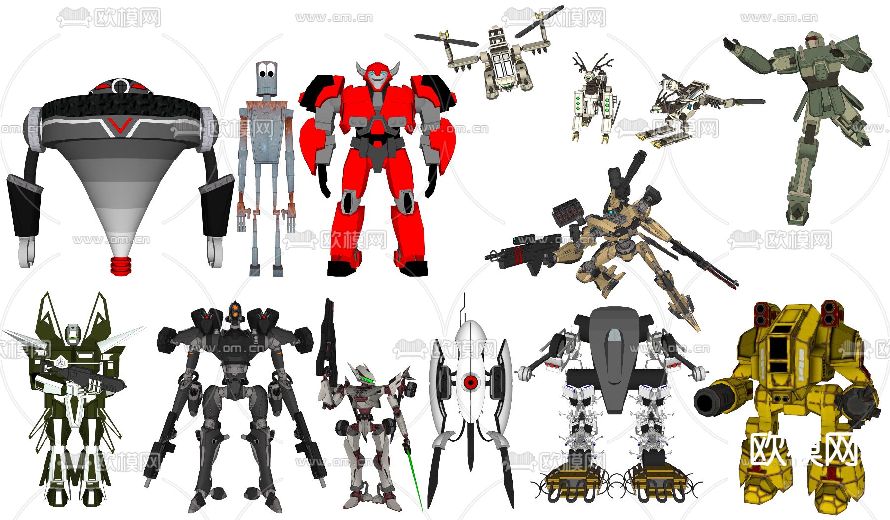 现代机器人玩具su模型下载