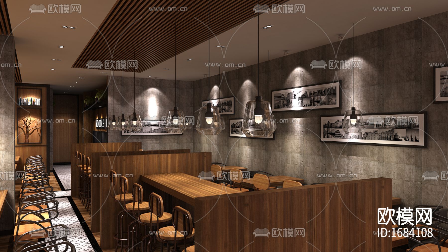 烤肉店cad施工图下载（渲染图7）