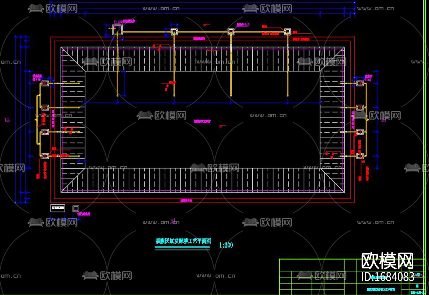 养殖废水处理黑膜沼气工程cad施工图下载（渲染图6）