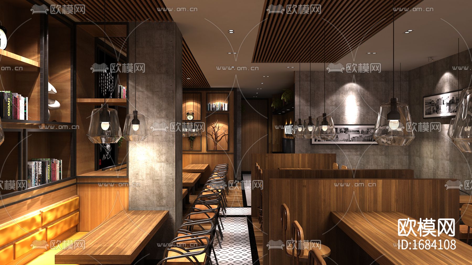 烤肉店cad施工图下载（渲染图6）