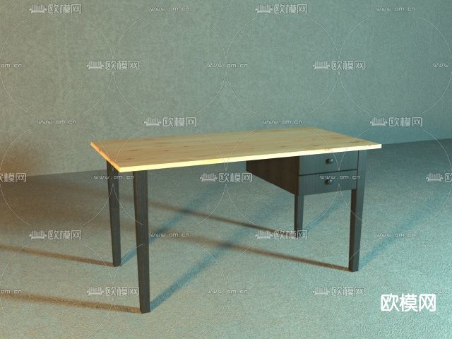 现代书桌免费3d模型下载