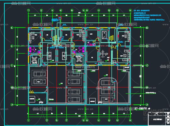 别墅cad平面及水电图下载（渲染图1）