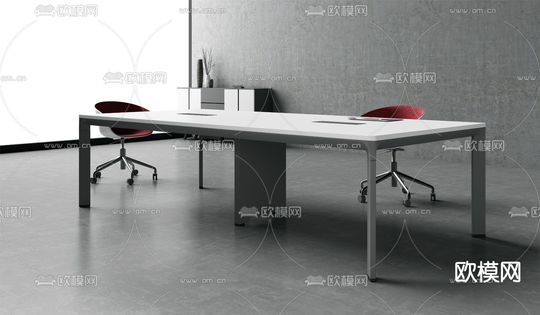 现代办公会议桌3d模型下载