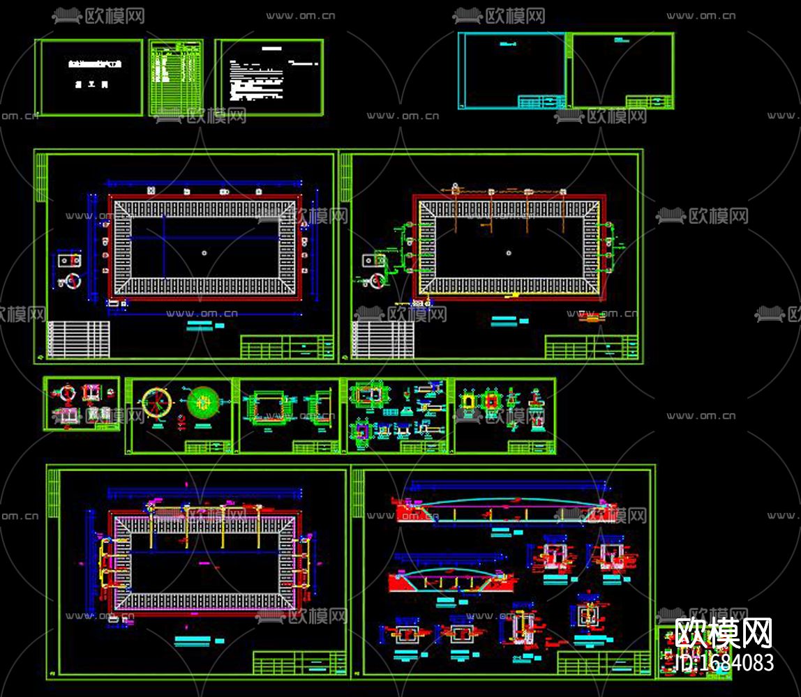 养殖废水处理黑膜沼气工程cad施工图下载（渲染图4）