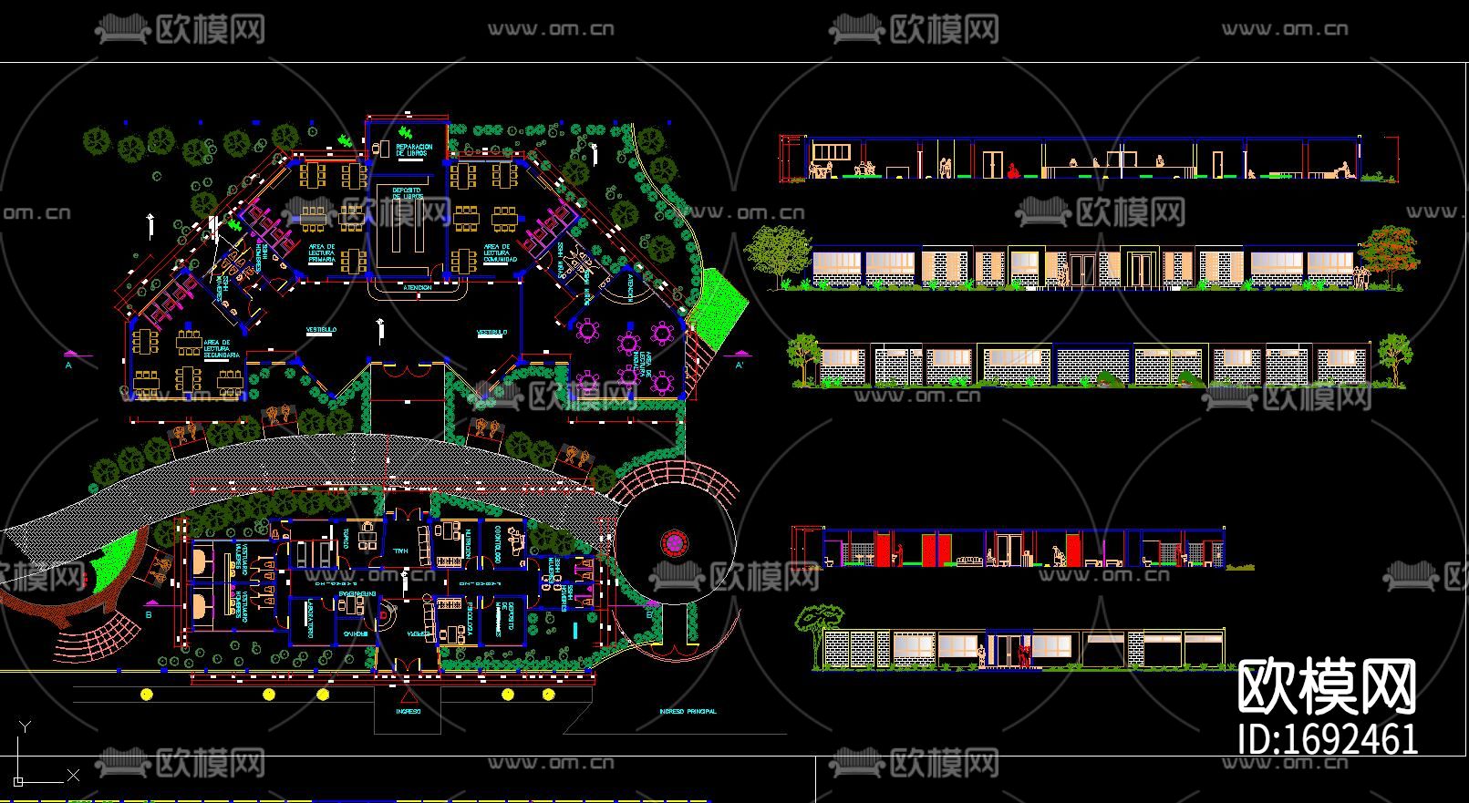 欧美景观绿化CAD图纸下载（渲染图3）