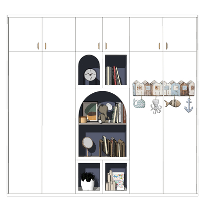  现代儿童收纳柜su模型 