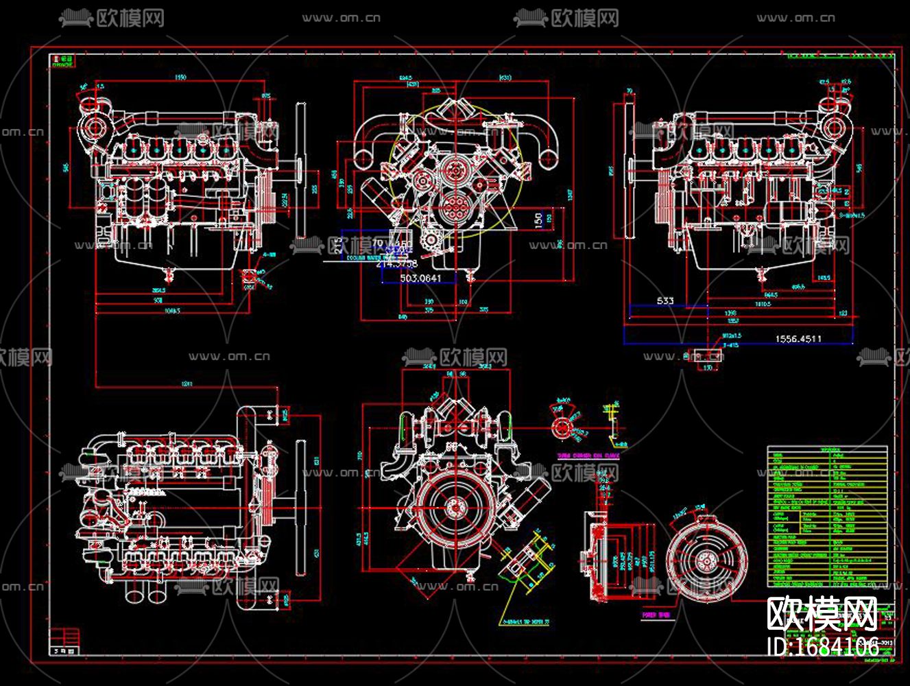 柴油发电机cad装配图下载（渲染图8）