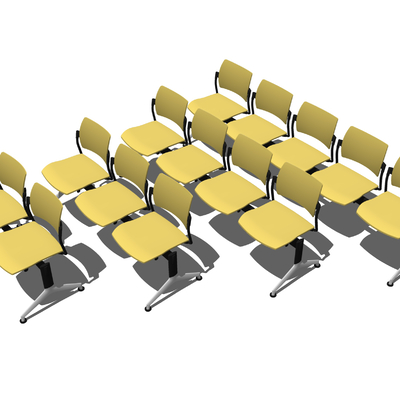  现代等候座椅su模型 