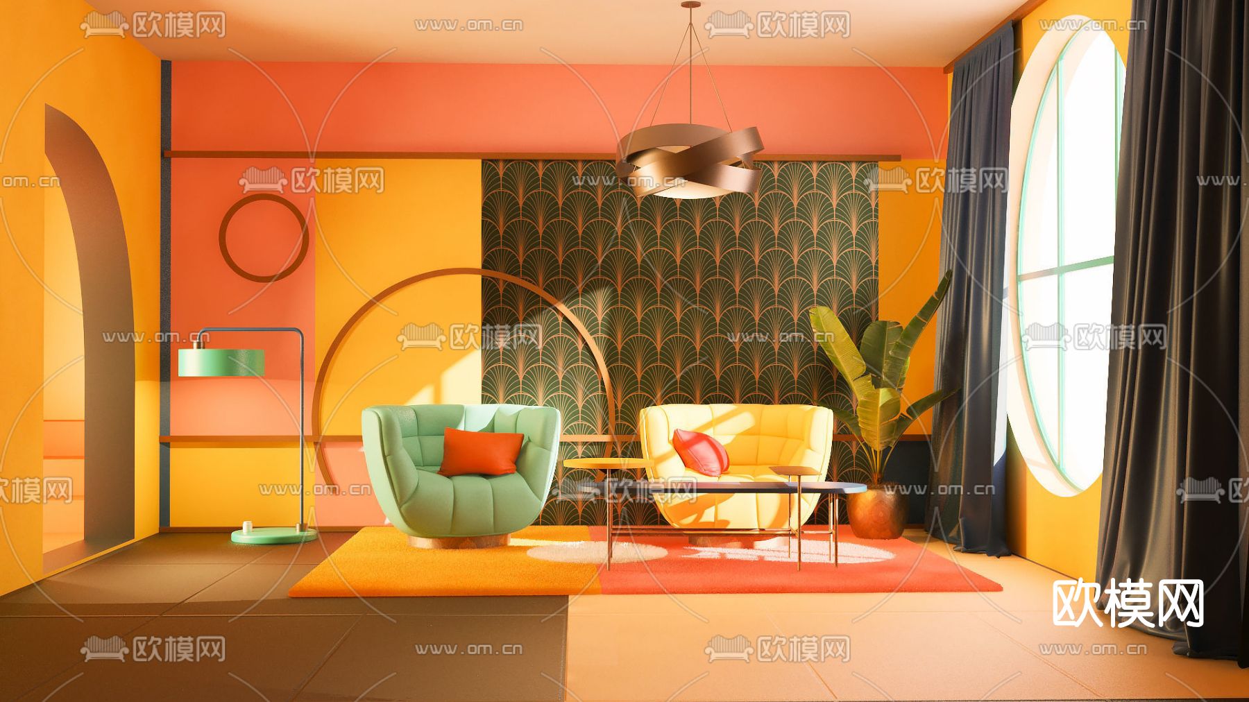 北欧休息室免费3d模型下载