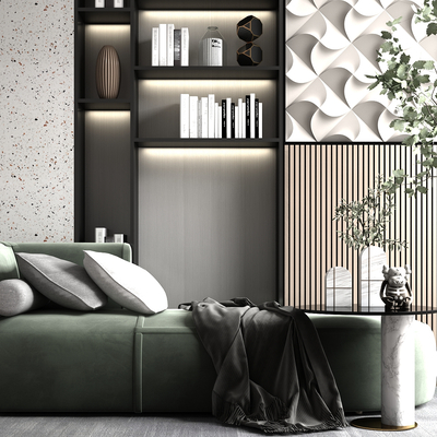  现代轻奢沙发凳su模型 