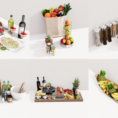  现代食物饮料su模型 