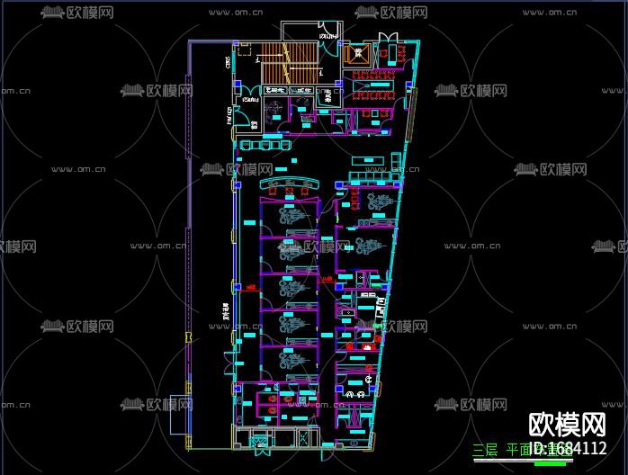 口腔诊所cad施工图下载（渲染图2）