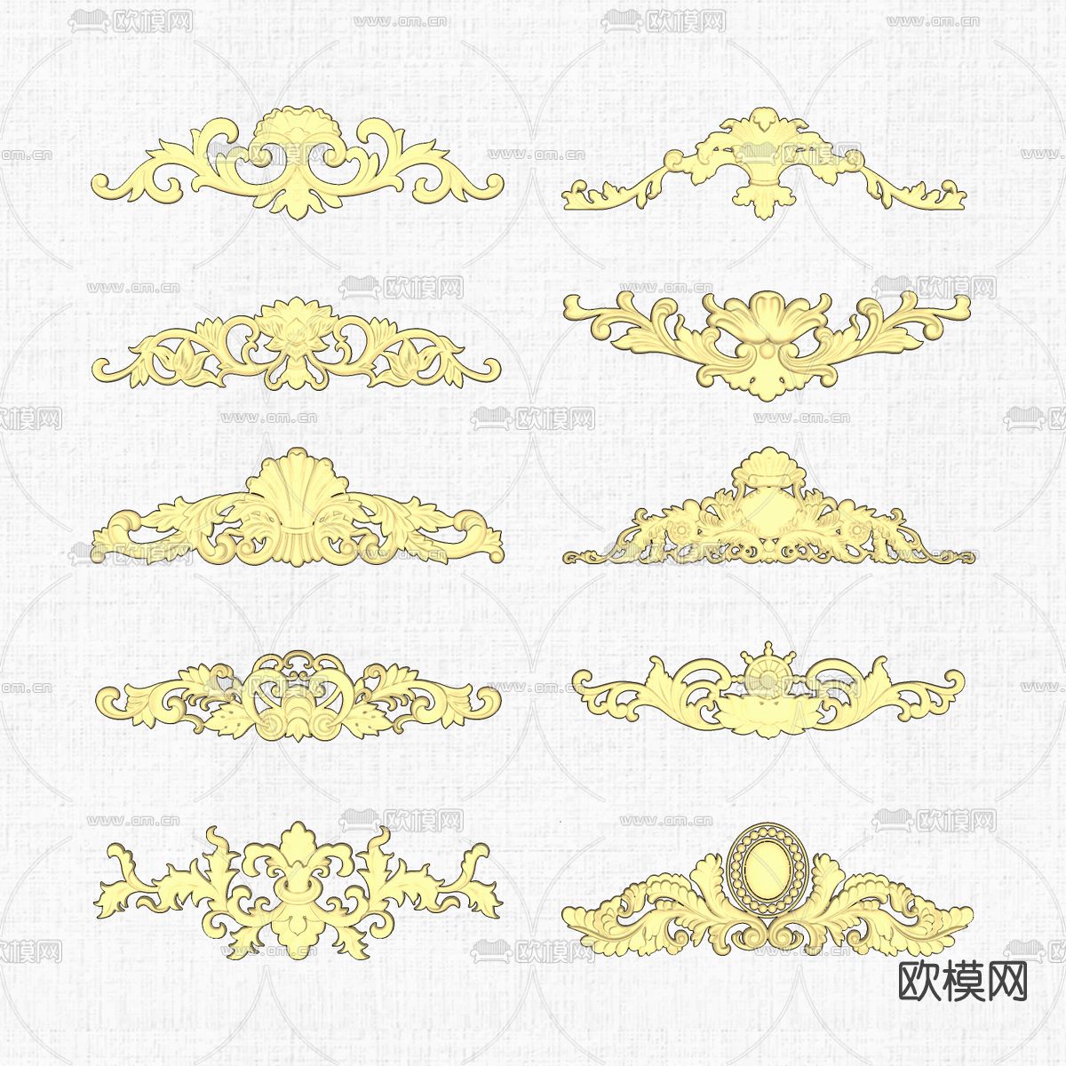欧式金属雕花构件su模型下载（渲染图2）