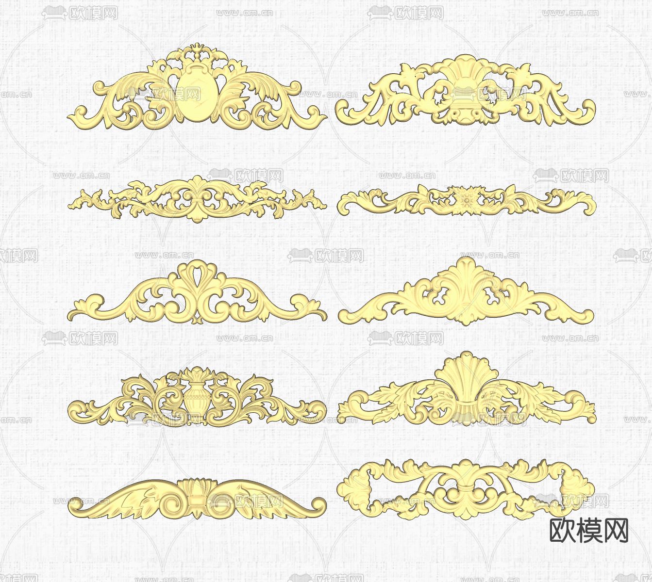 欧式金属雕花构件su模型下载（渲染图2）