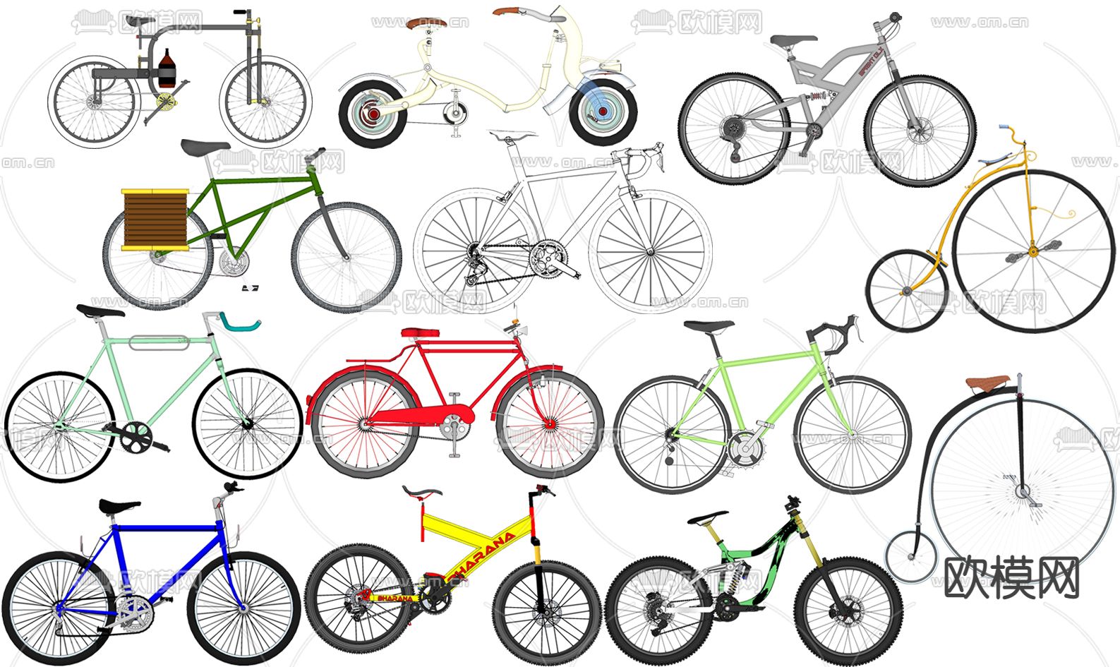 现代自行车su模型下载