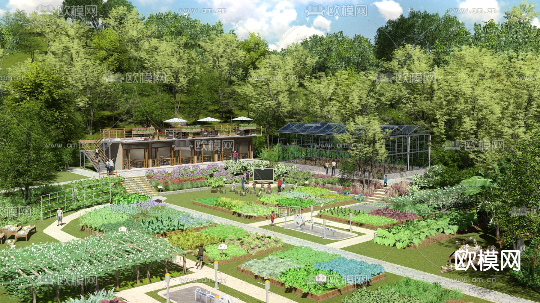 现代乡村su模型下载（渲染图1）