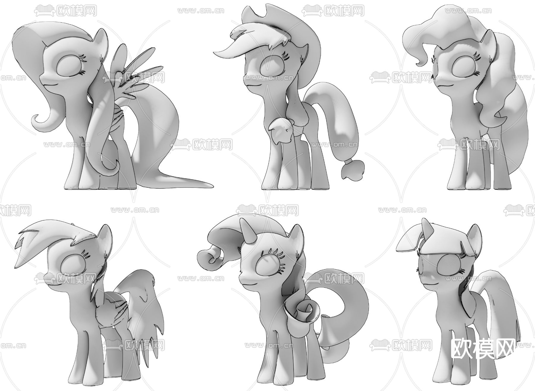 现代彩虹小马玩具su模型下载（渲染图3）