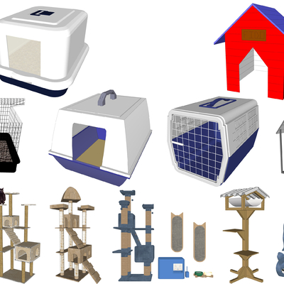  现代狗屋猫窝su模型 