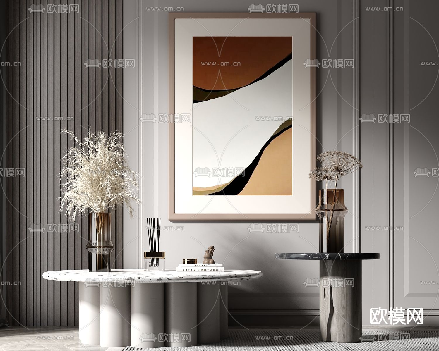 现代轻奢茶几su模型下载（渲染图1）