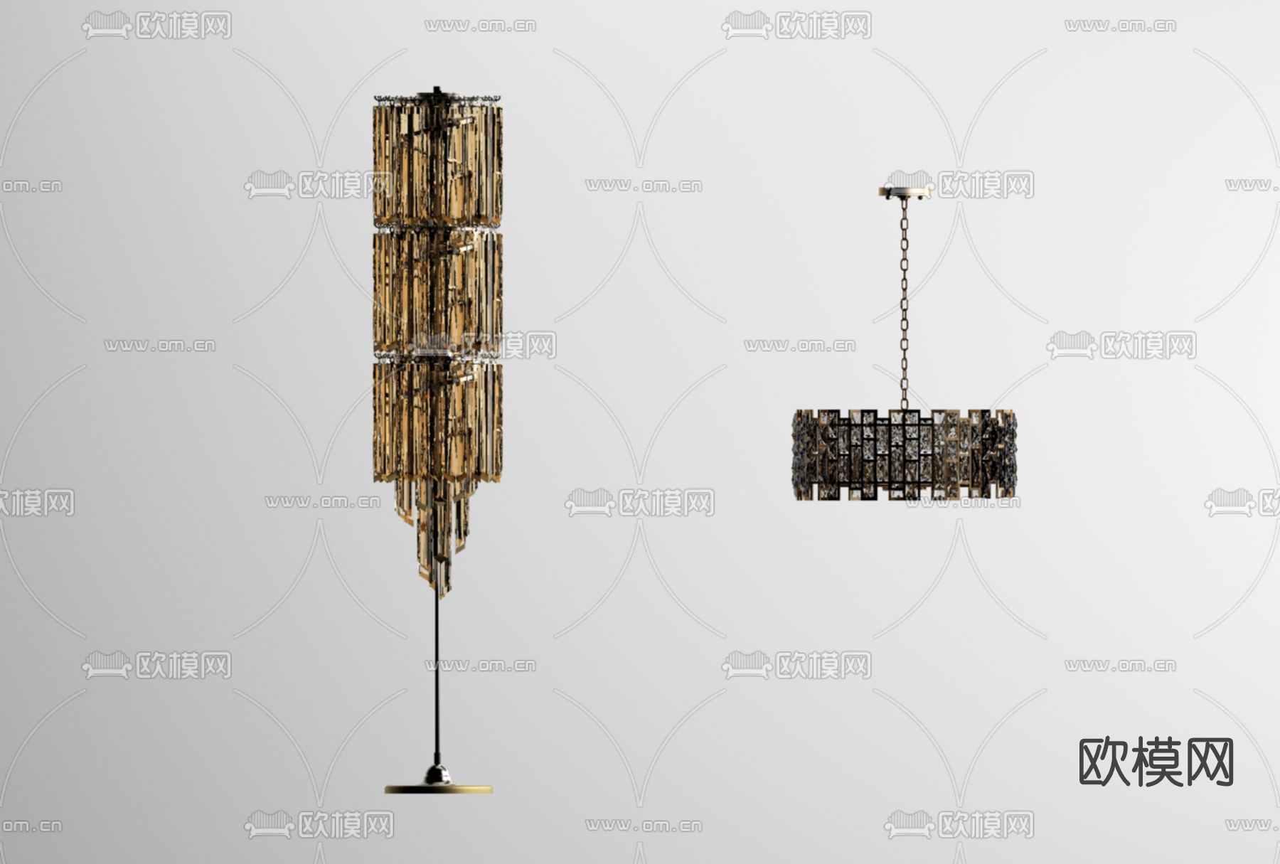 现代落地灯免费3d模型下载