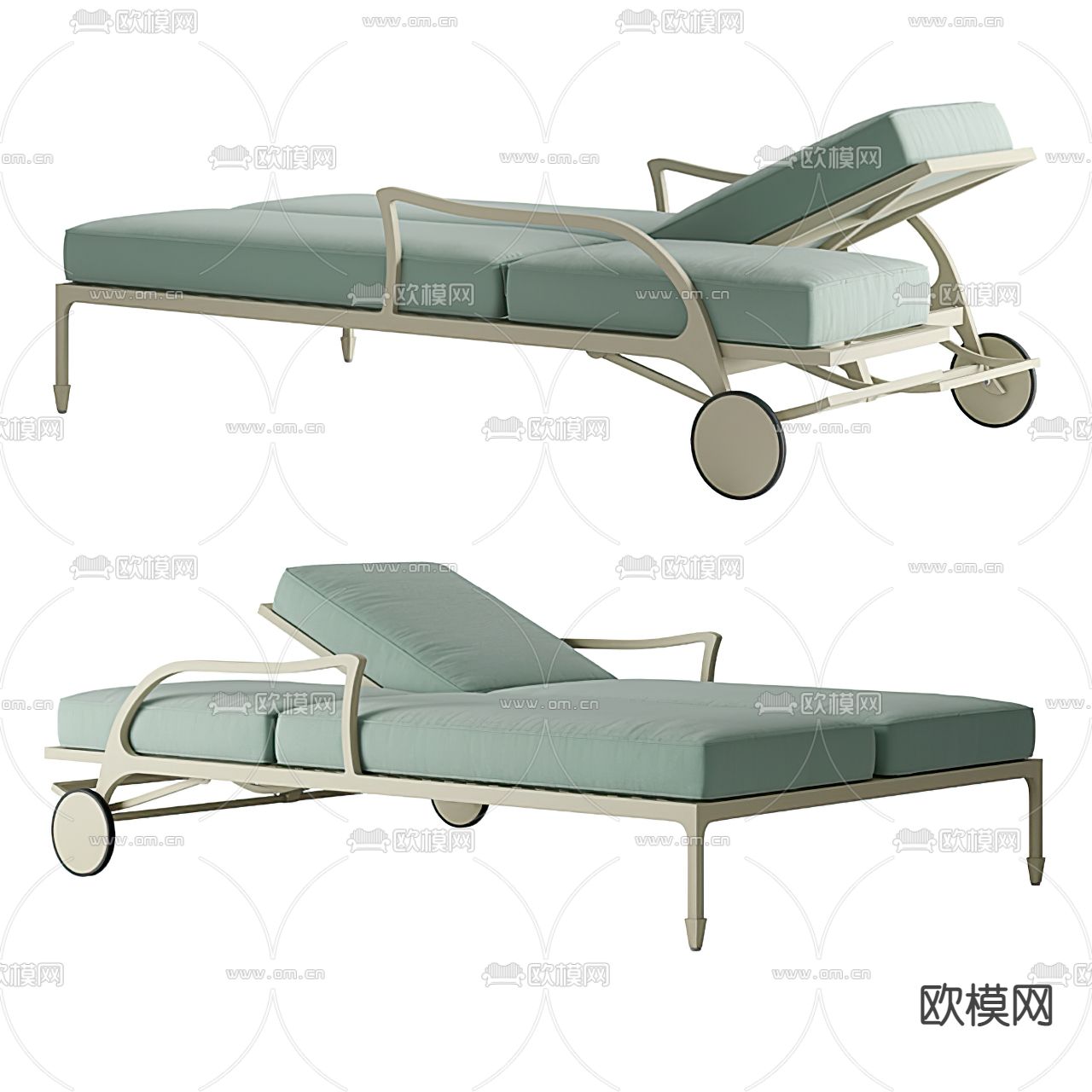 现代户外躺椅3d模型