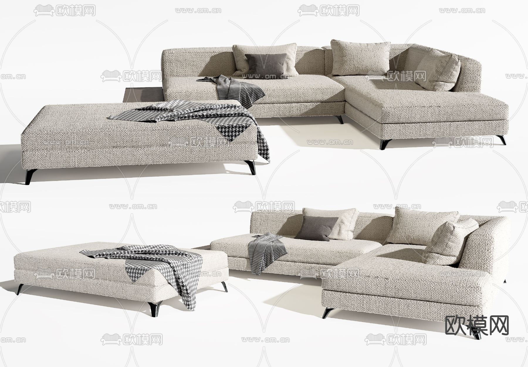 Roche Bobois转角沙发3d模型下载