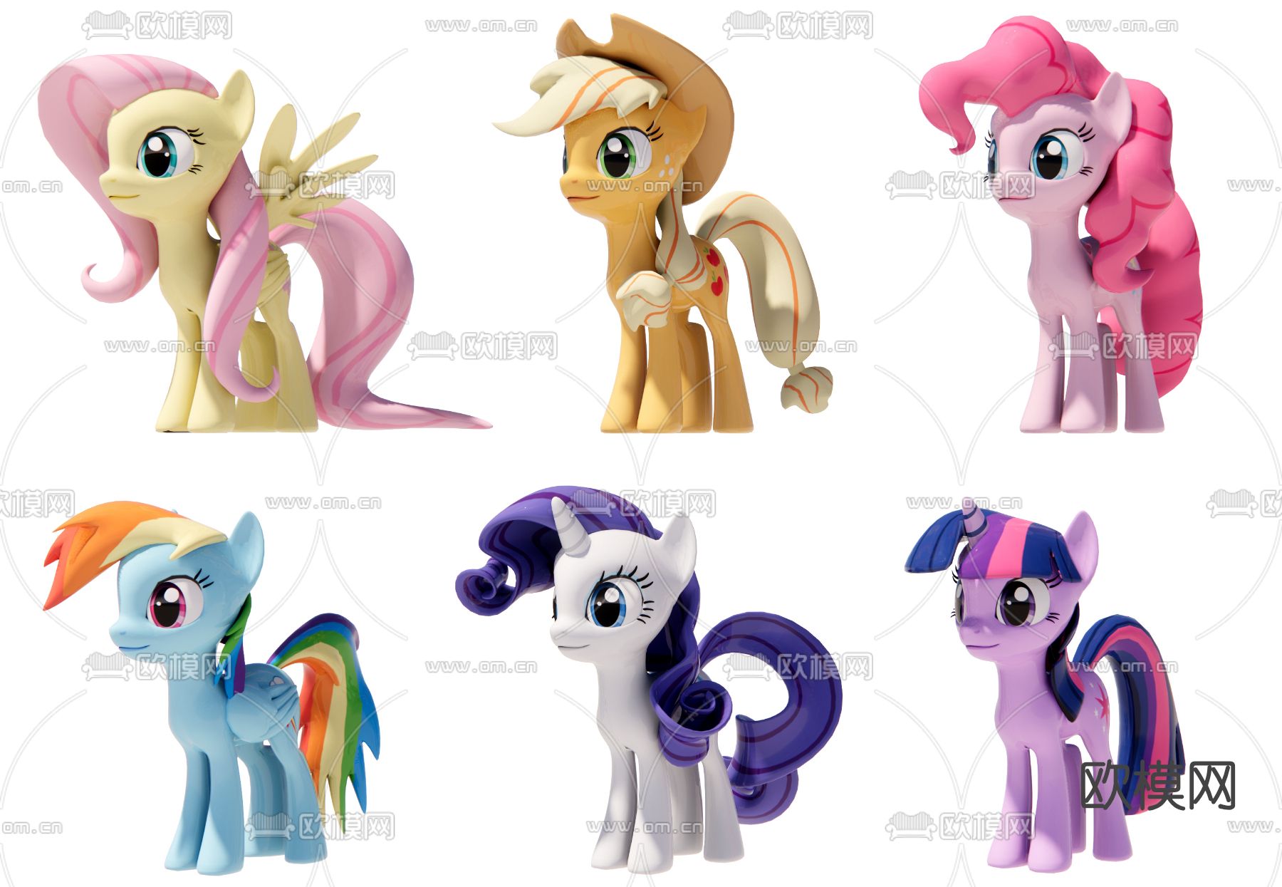 现代彩虹小马玩具su模型下载（渲染图1）