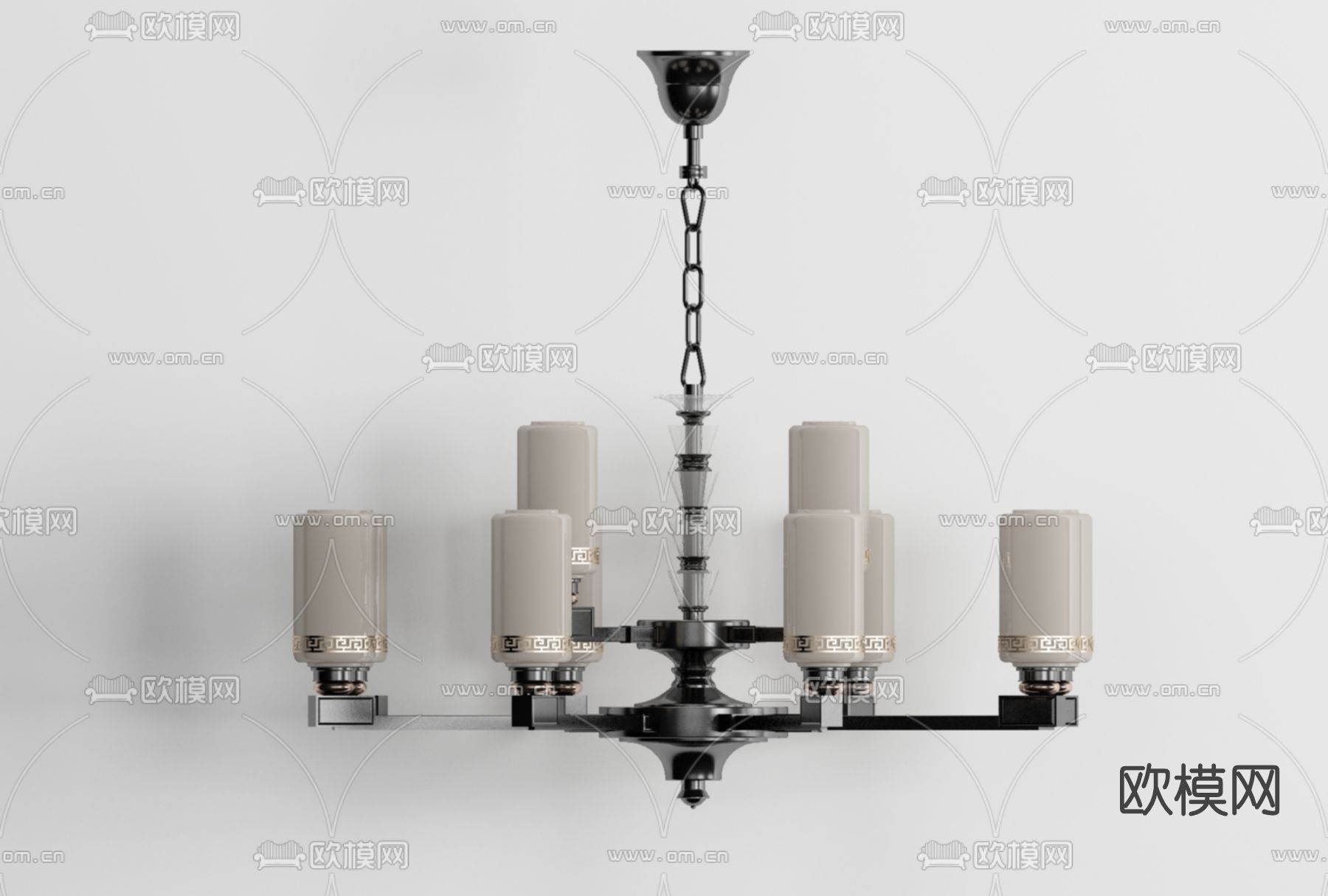 新中式吊灯免费3d模型下载