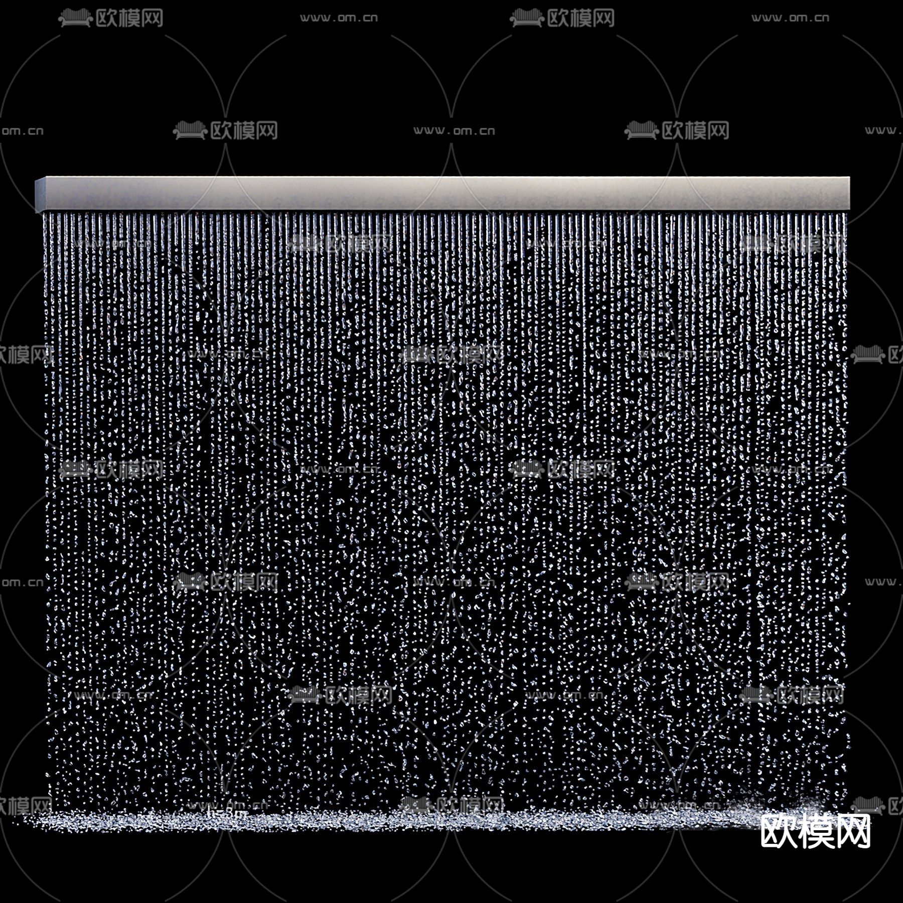 现代水幕瀑布水景小品3d模型下载（渲染图3）