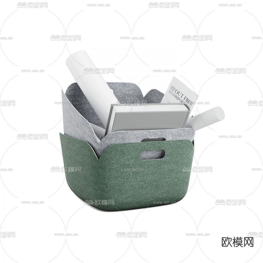 现代书籍工具收纳篮免费3d模型下载
