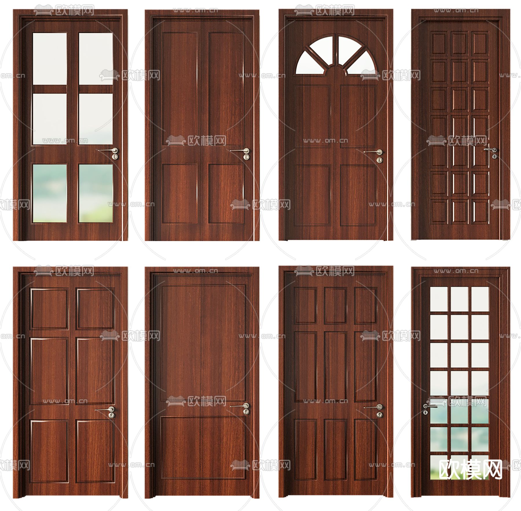 简欧房门平开门3d模型下载