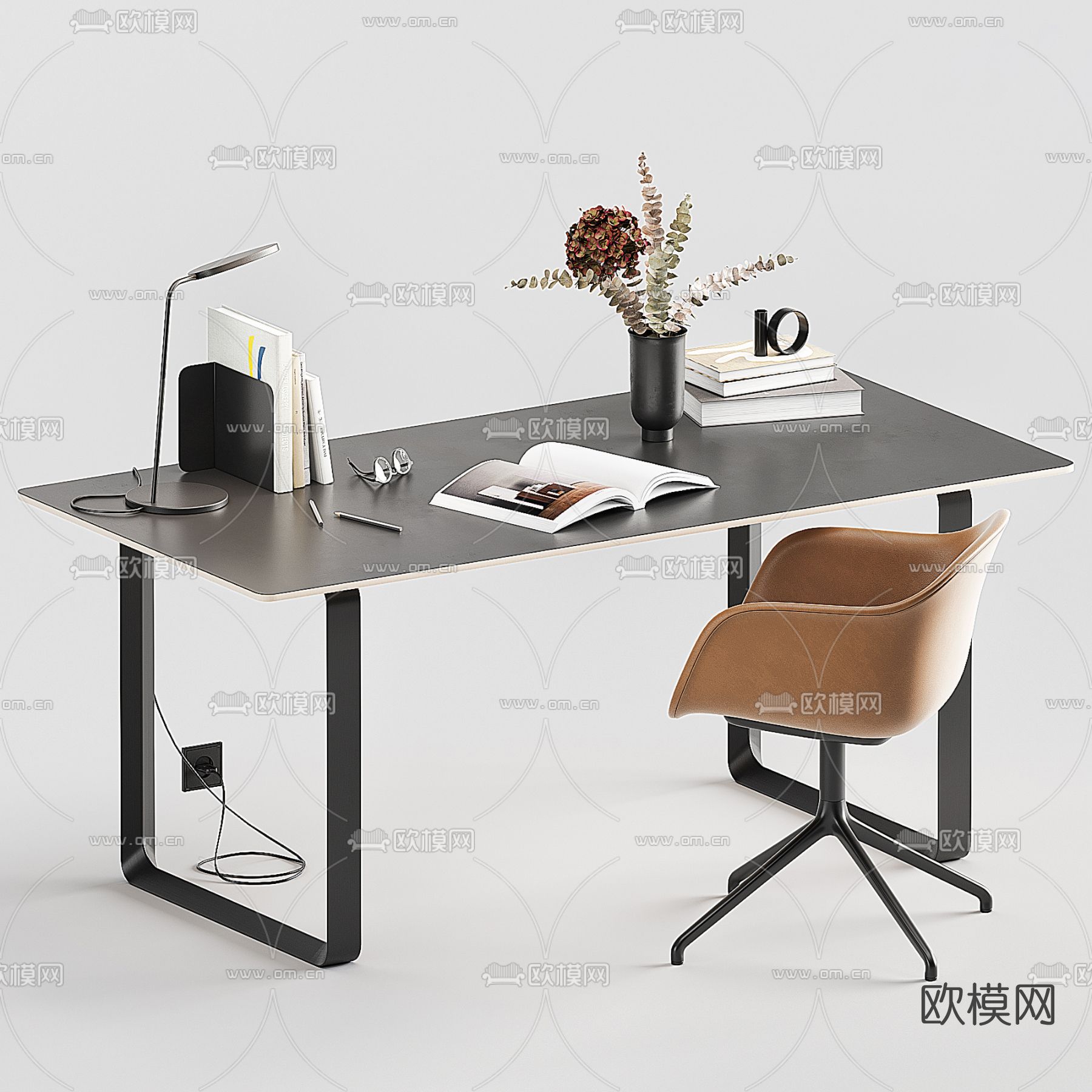 现代书桌椅3d模型